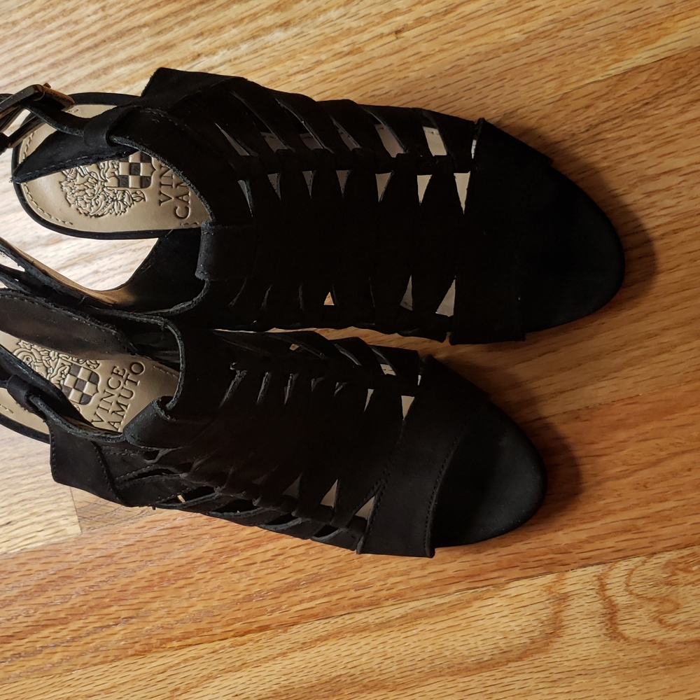 Vince Camuto black suede heels